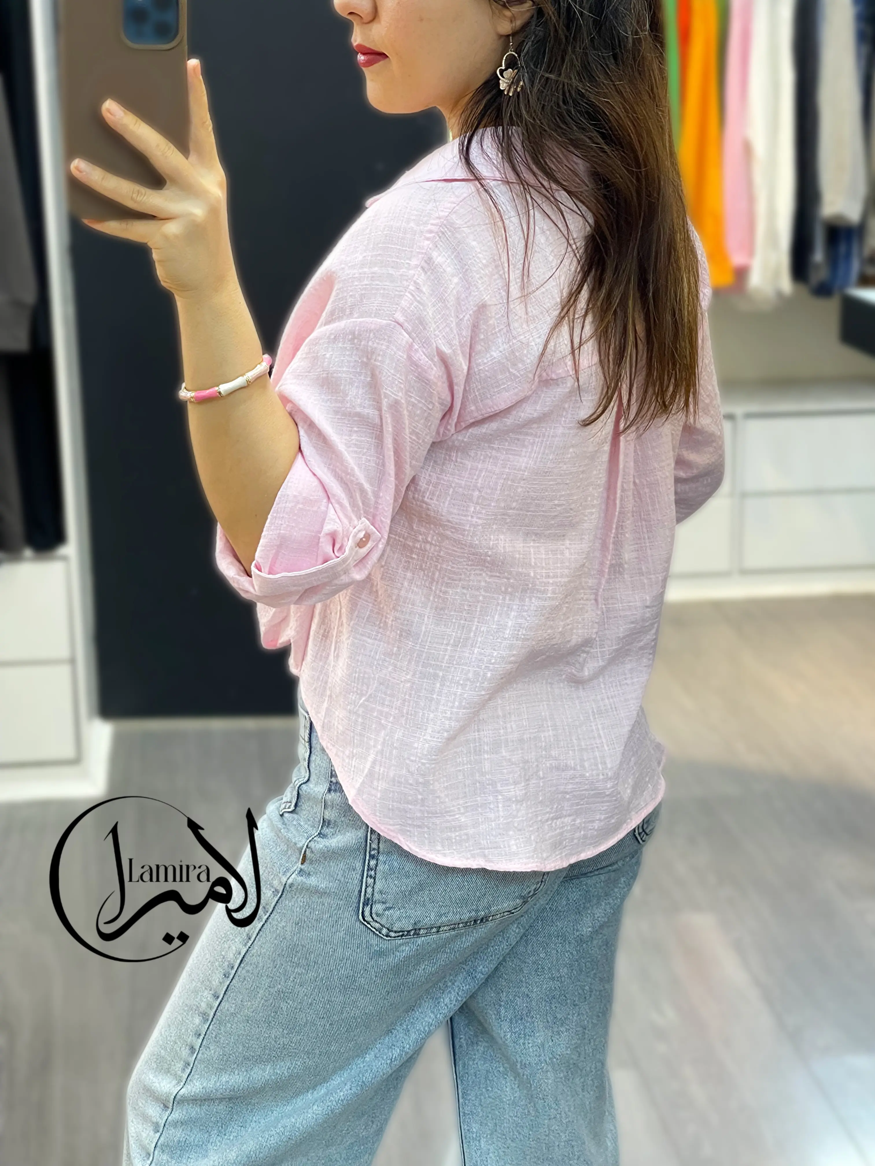 شومیز دخترونه پیچ لینن ترک
